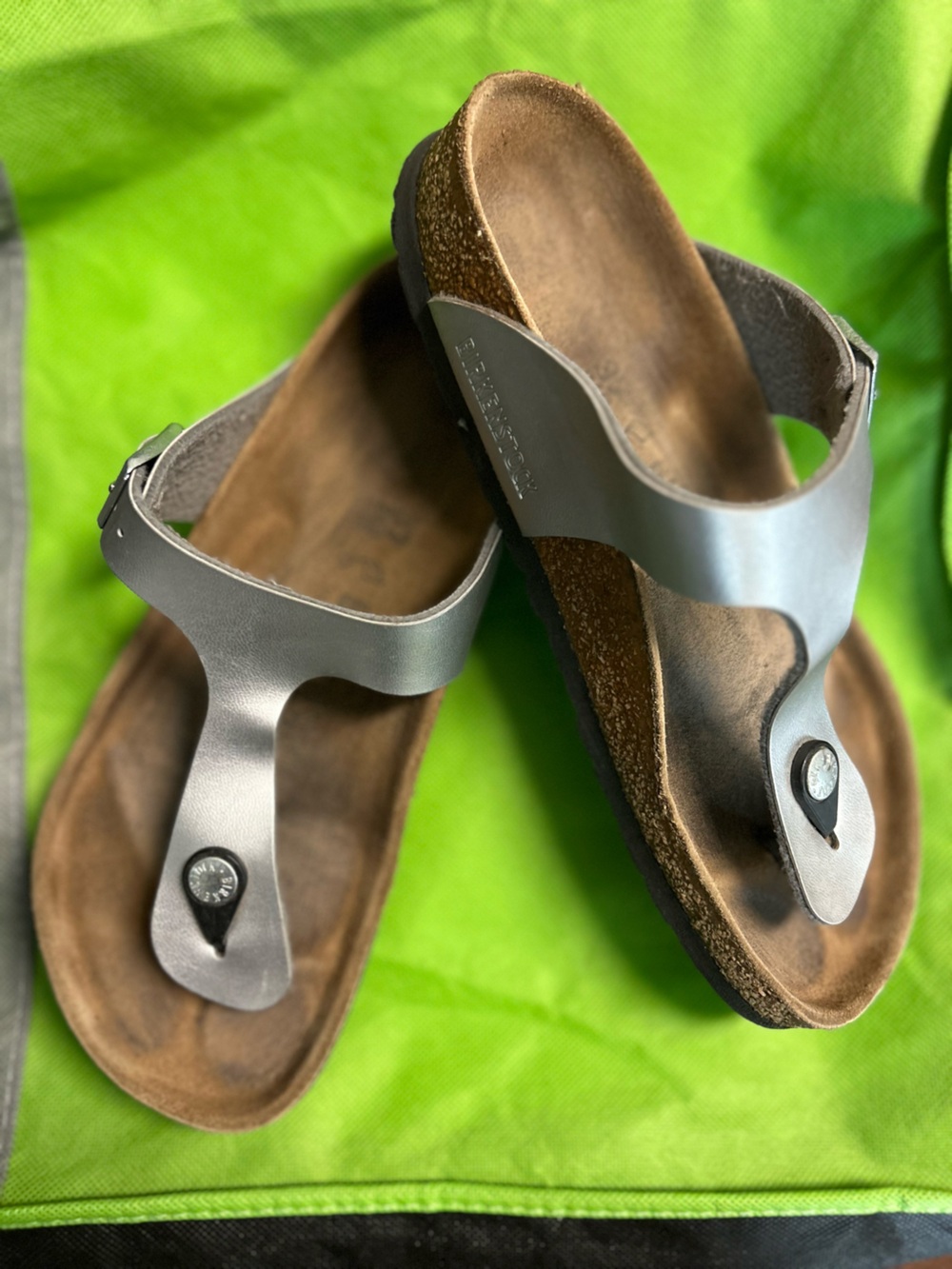 Birkenstock Gizeh Women’s Thong Sandals - Metallic Gray size 6(37)